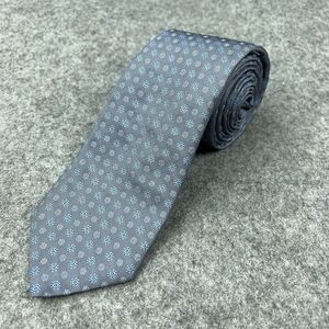 Michael Kors Tie Mens Gray Blue‎ Silk Geometric Dot Print Necktie USA Made